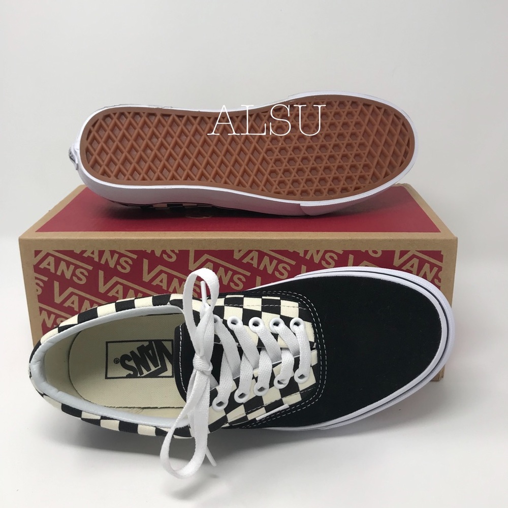 VANS ERA Primary Check Black White Suede Canvas W - Picture 3 of 7
